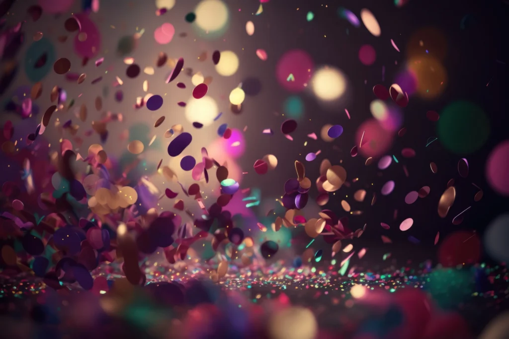 Colorful confetti and glitter explosion background