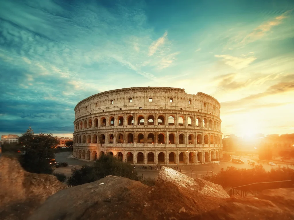 Roman Colosseum at sunrise