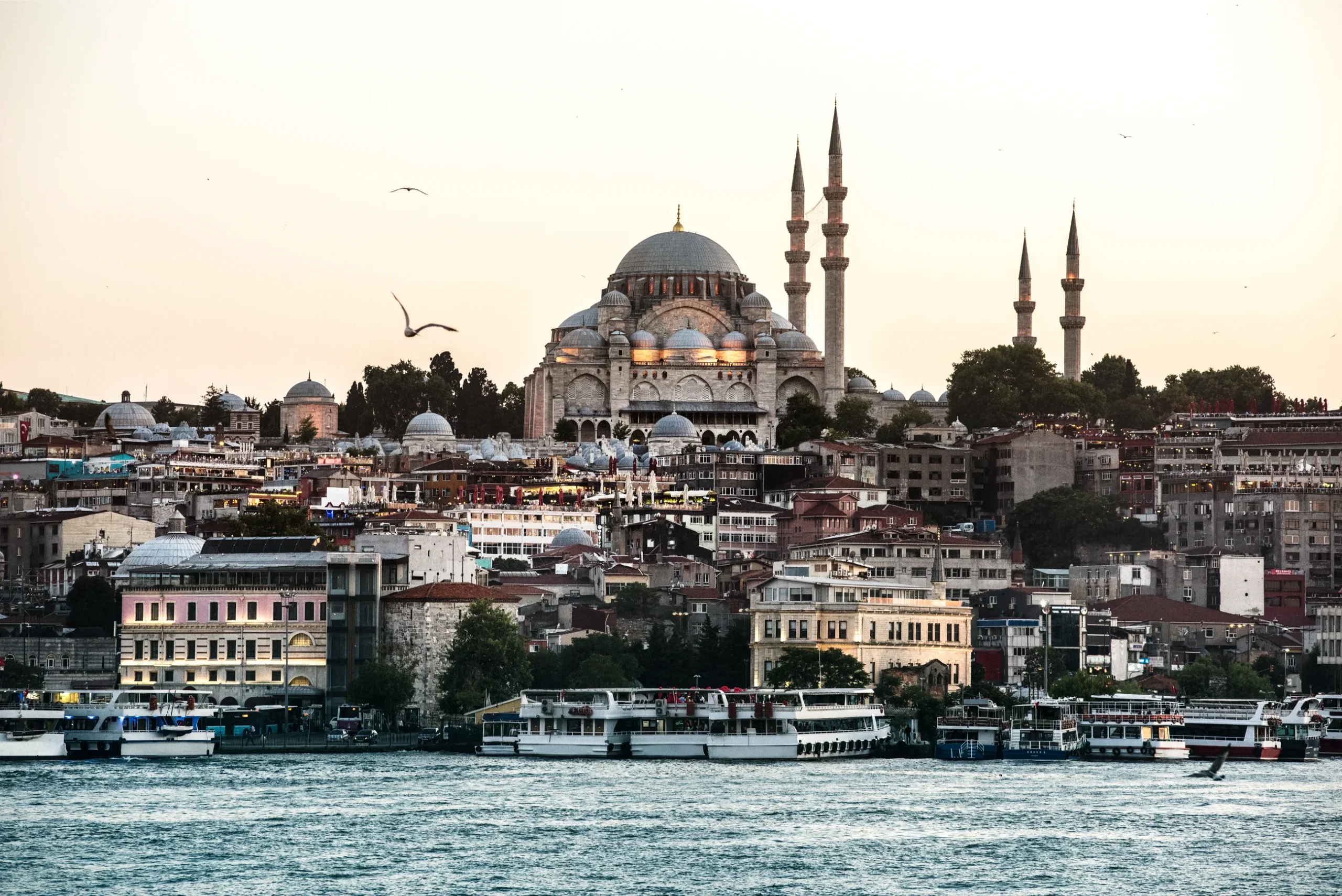 Cruise ship on the ocean near Istanbul